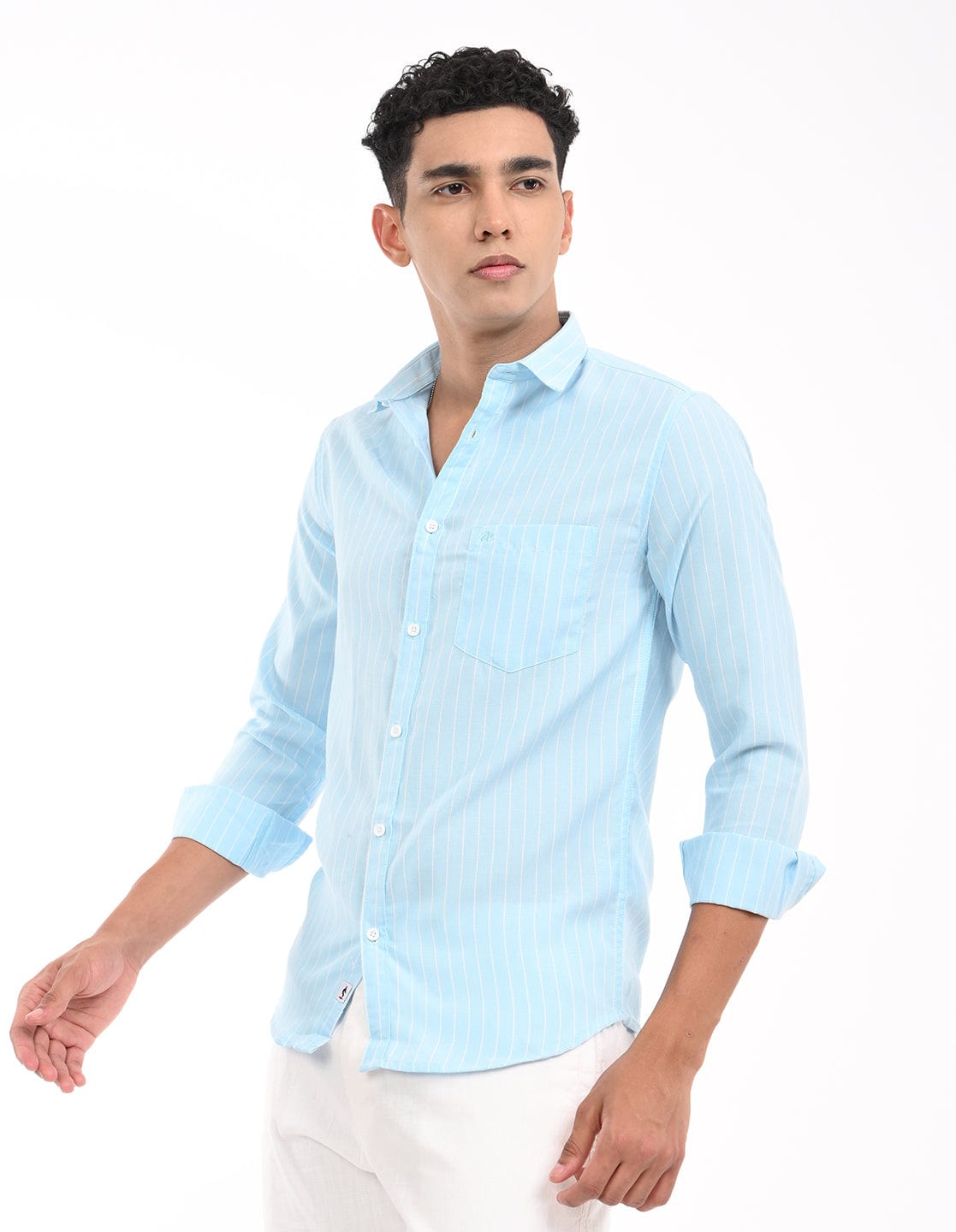 Men's Slim Fit Stripes Full Sleeves Casual Shirt