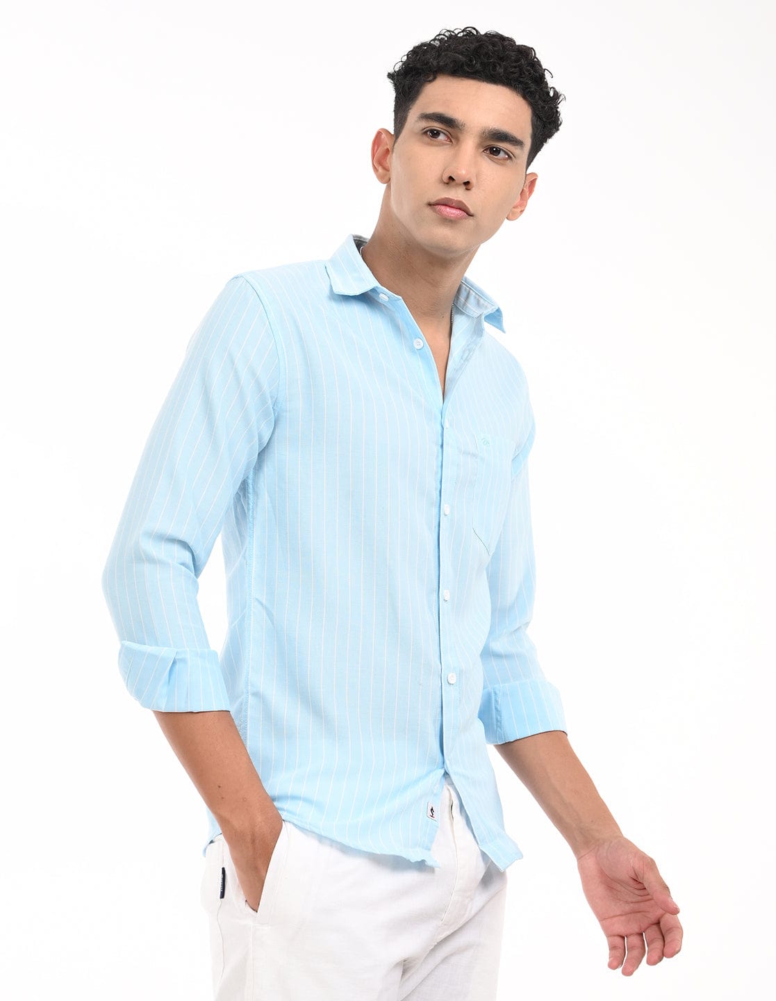 Men's Slim Fit Stripes Full Sleeves Casual Shirt
