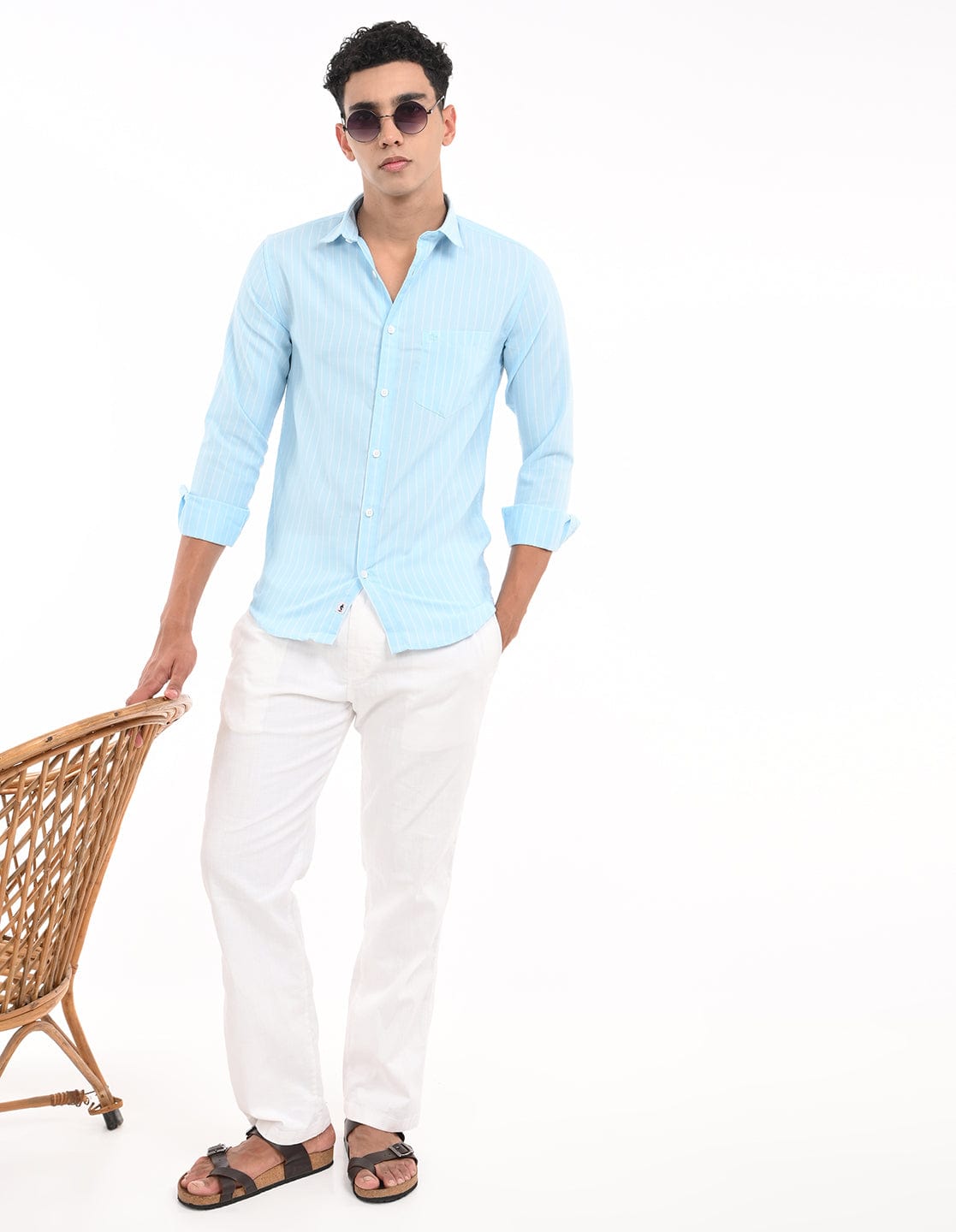 Men's Slim Fit Stripes Full Sleeves Casual Shirt
