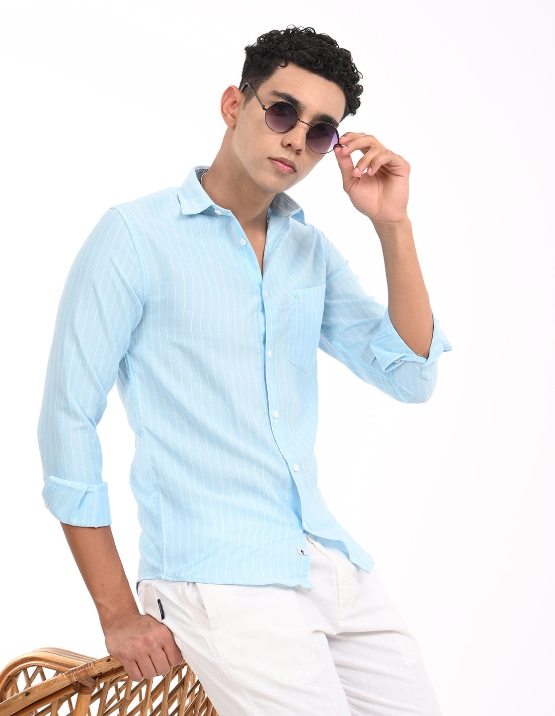 Men's Slim Fit Stripes Full Sleeves Casual Shirt