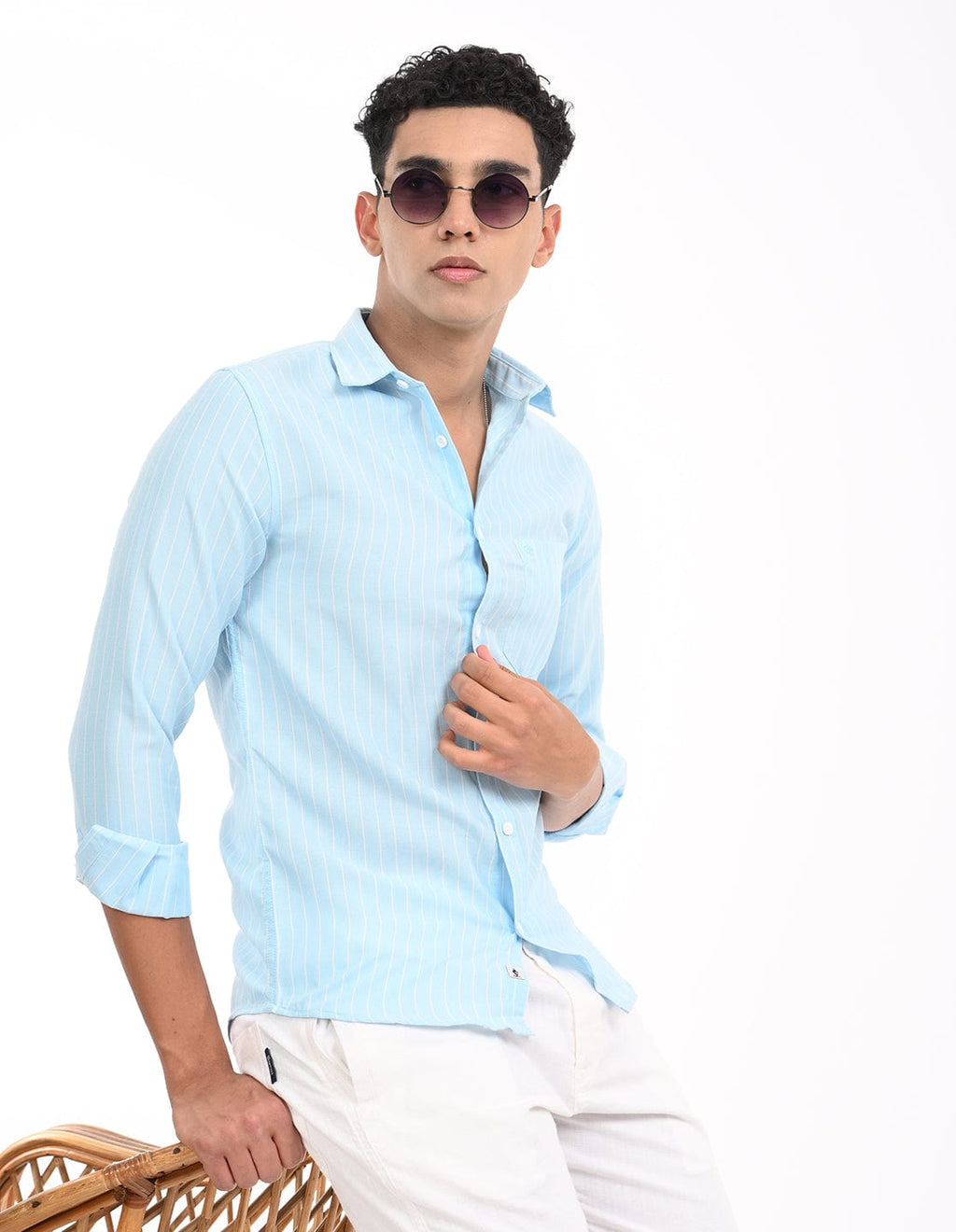 Men's Slim Fit Stripes Full Sleeves Casual Shirt