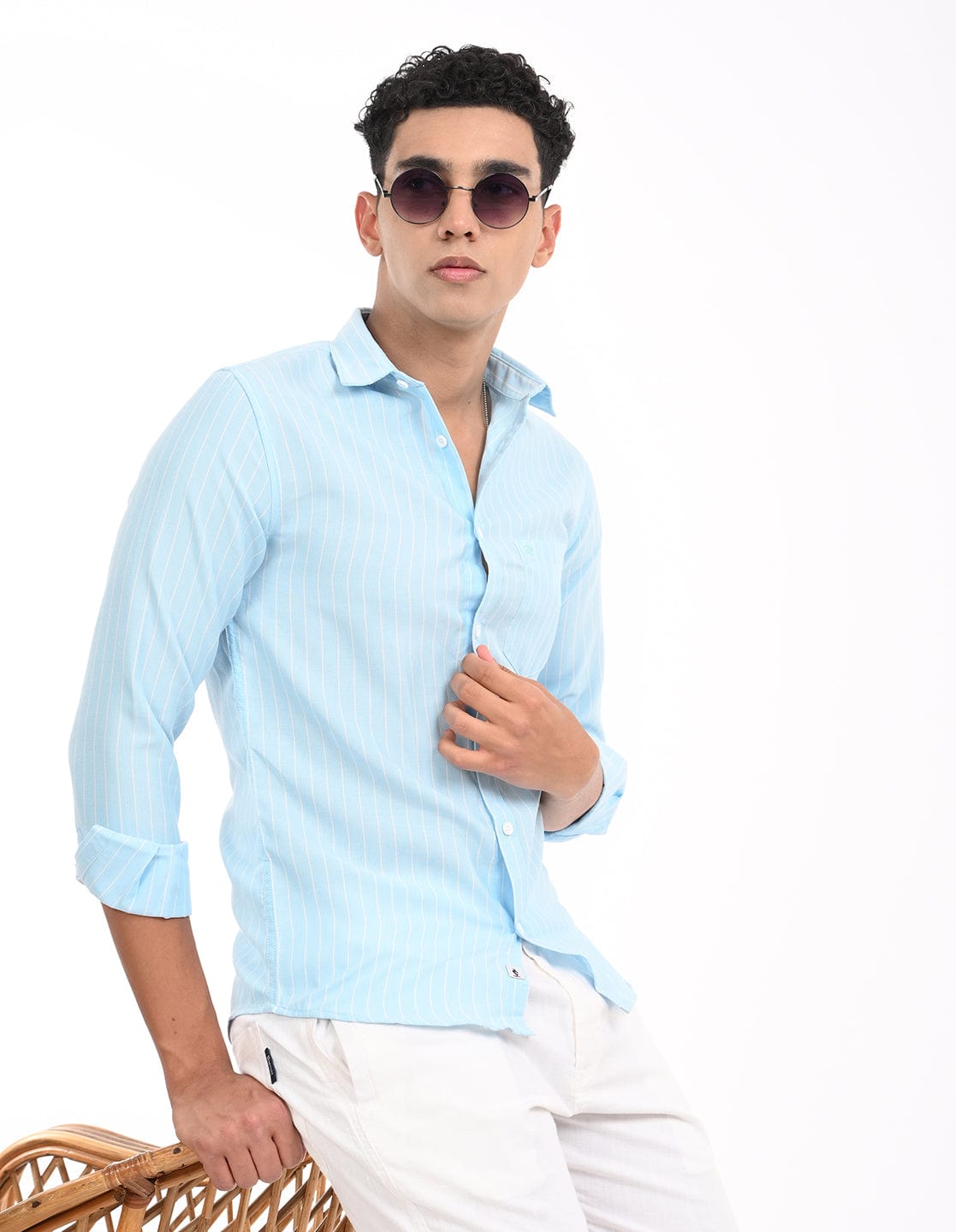 Men's Slim Fit Stripes Full Sleeves Casual Shirt