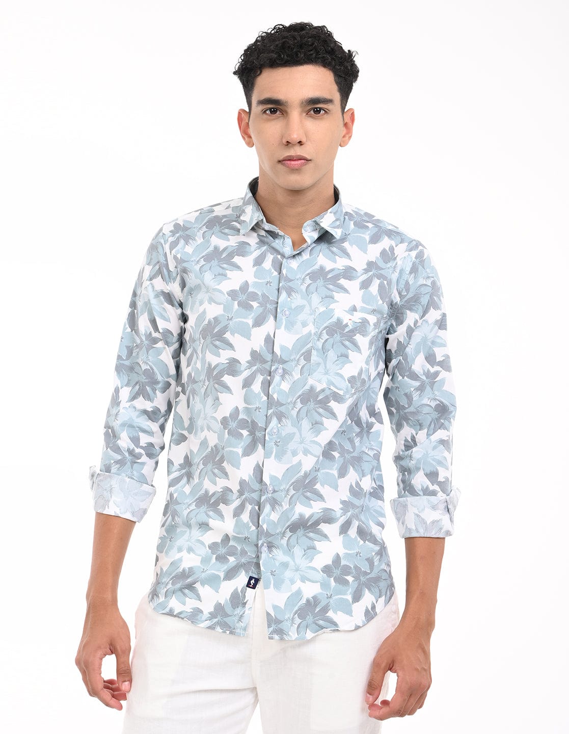 Men's Slim Fit Floral Print Full Sleeves Casual Shirt