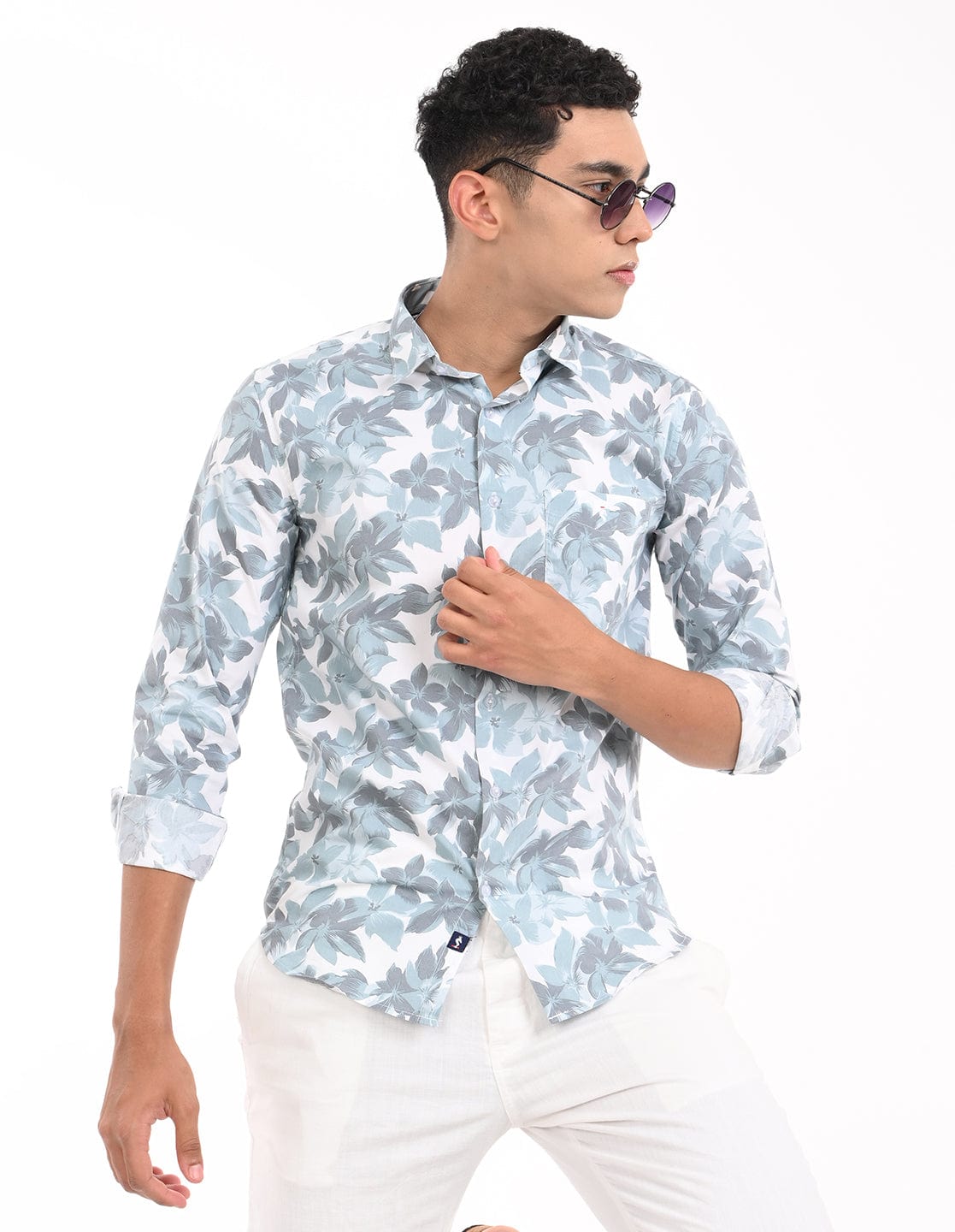 Men's Slim Fit Floral Print Full Sleeves Casual Shirt