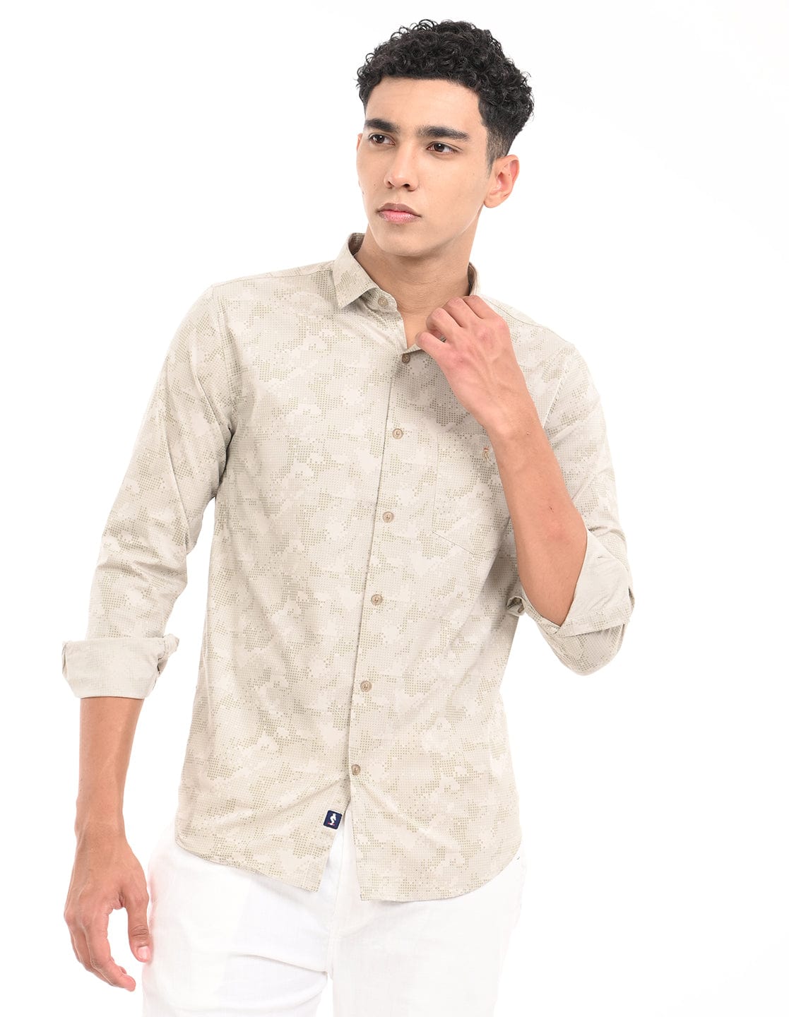 Men's Slim Fit Floral Print Full Sleeves Casual Shirt