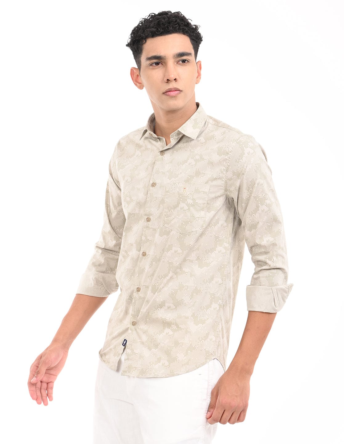 Men's Slim Fit Floral Print Full Sleeves Casual Shirt