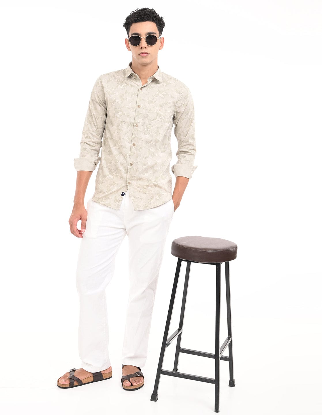 Men's Slim Fit Floral Print Full Sleeves Casual Shirt