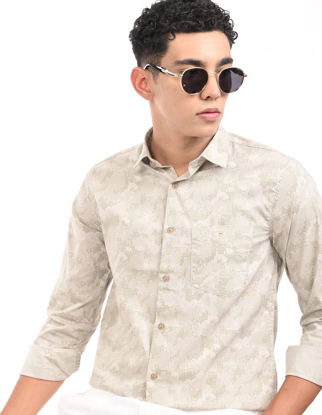 Men's Slim Fit Floral Print Full Sleeves Casual Shirt