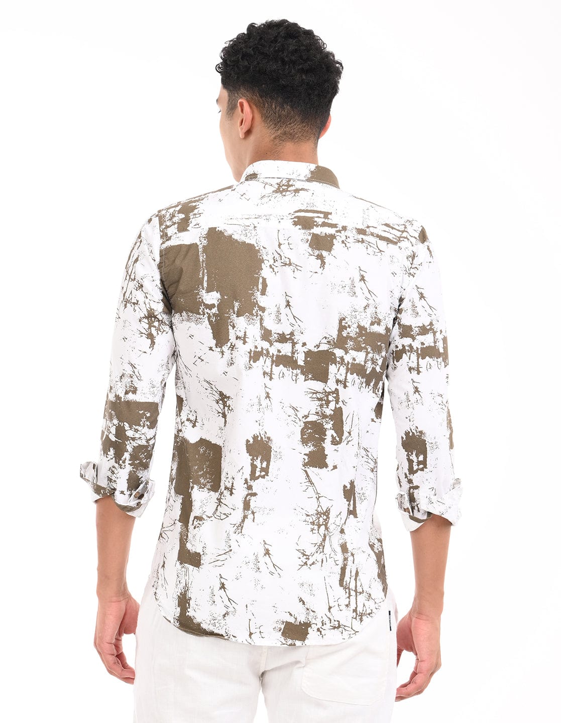Men's Slim Fit Graphical Print Full Sleeves Casual Shirt