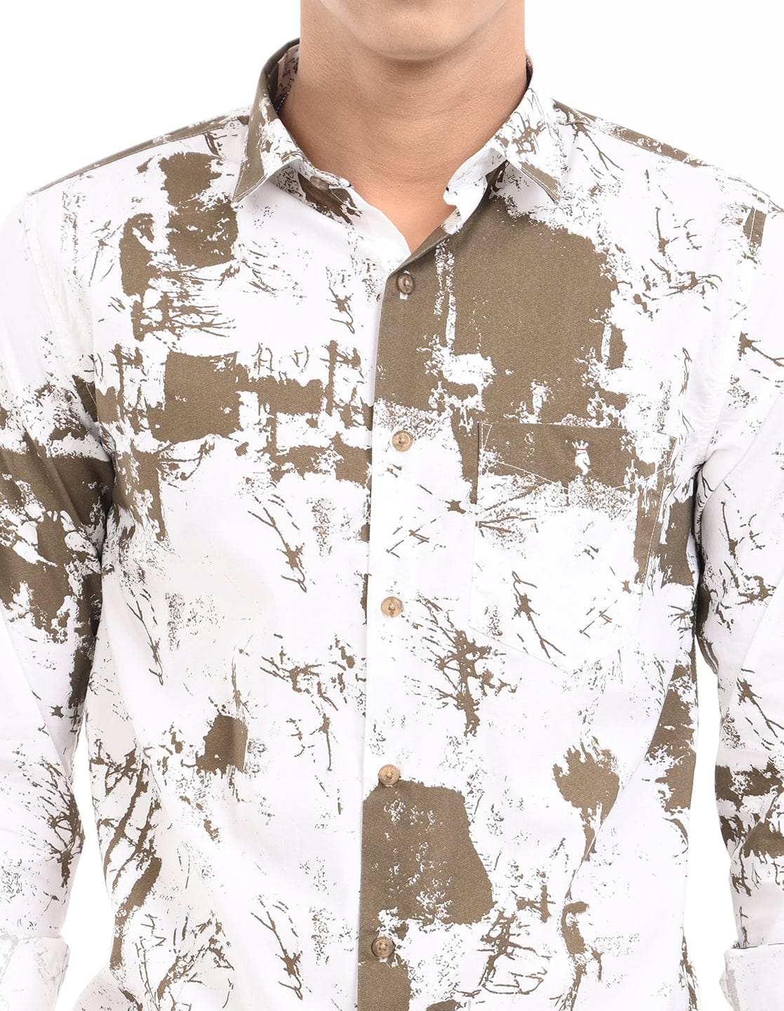 Men's Slim Fit Graphical Print Full Sleeves Casual Shirt
