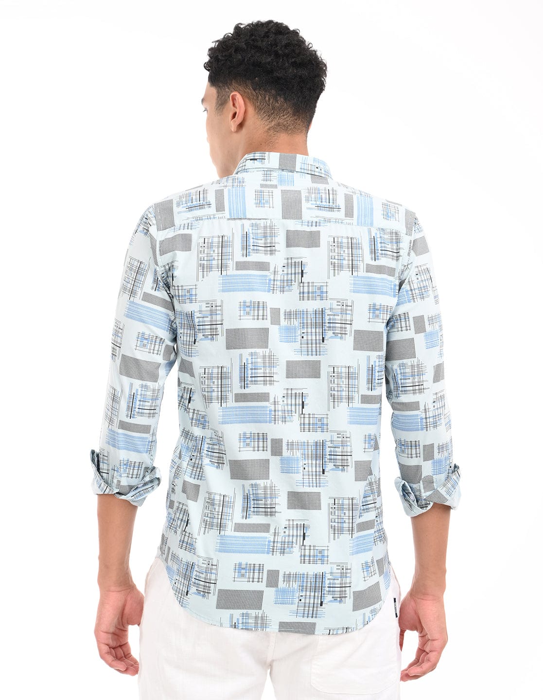 Men's Slim Fit Graphical Print Full Sleeves Casual Shirt