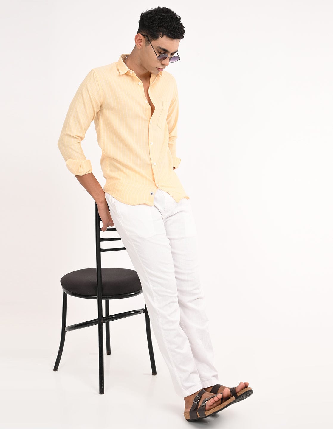Men's Slim Fit Stripes Full Sleeves Casual Shirt