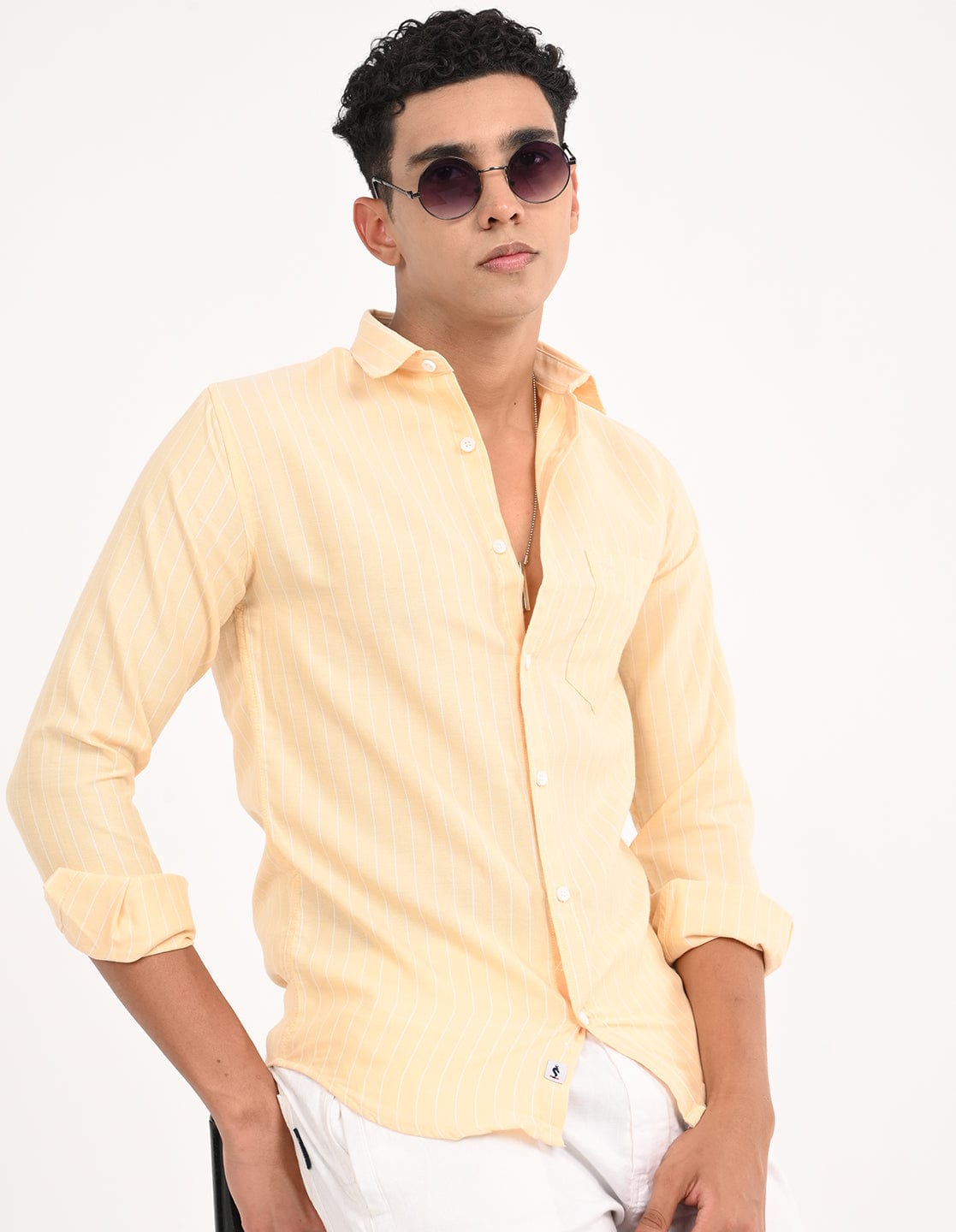 Men's Slim Fit Stripes Full Sleeves Casual Shirt
