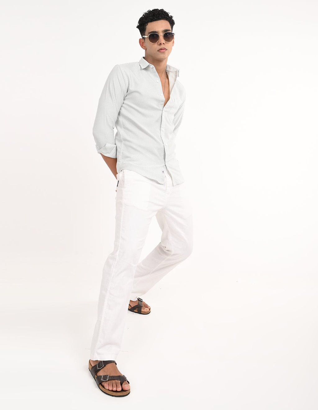 Men's Slim Fit Stripes Full Sleeves Casual Shirt