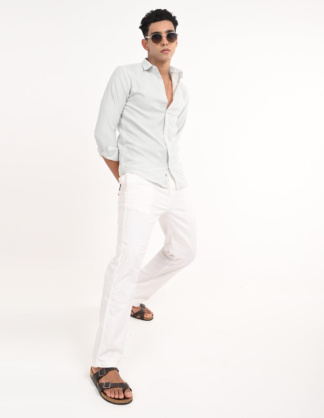Men's Slim Fit Stripes Full Sleeves Casual Shirt