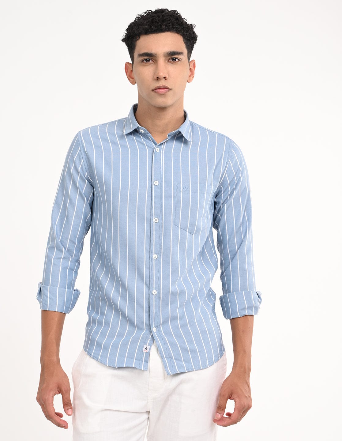 Men's Slim Fit Stripes Full Sleeves Casual Shirt
