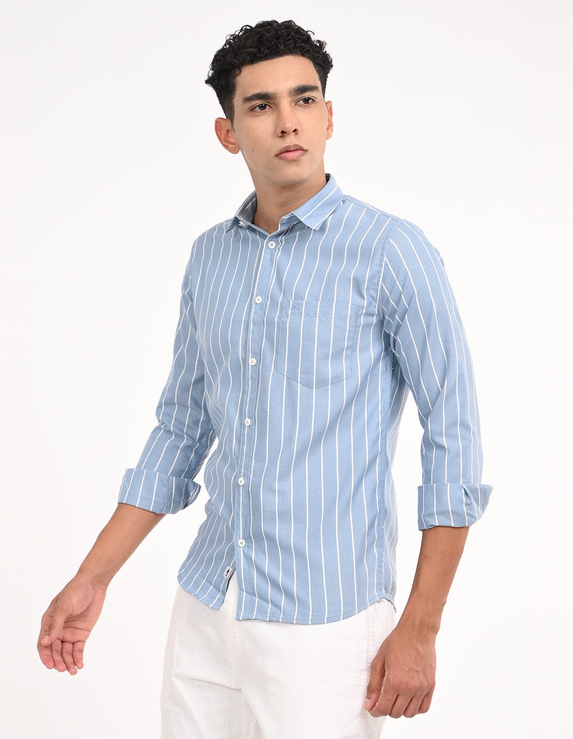 Men's Slim Fit Stripes Full Sleeves Casual Shirt