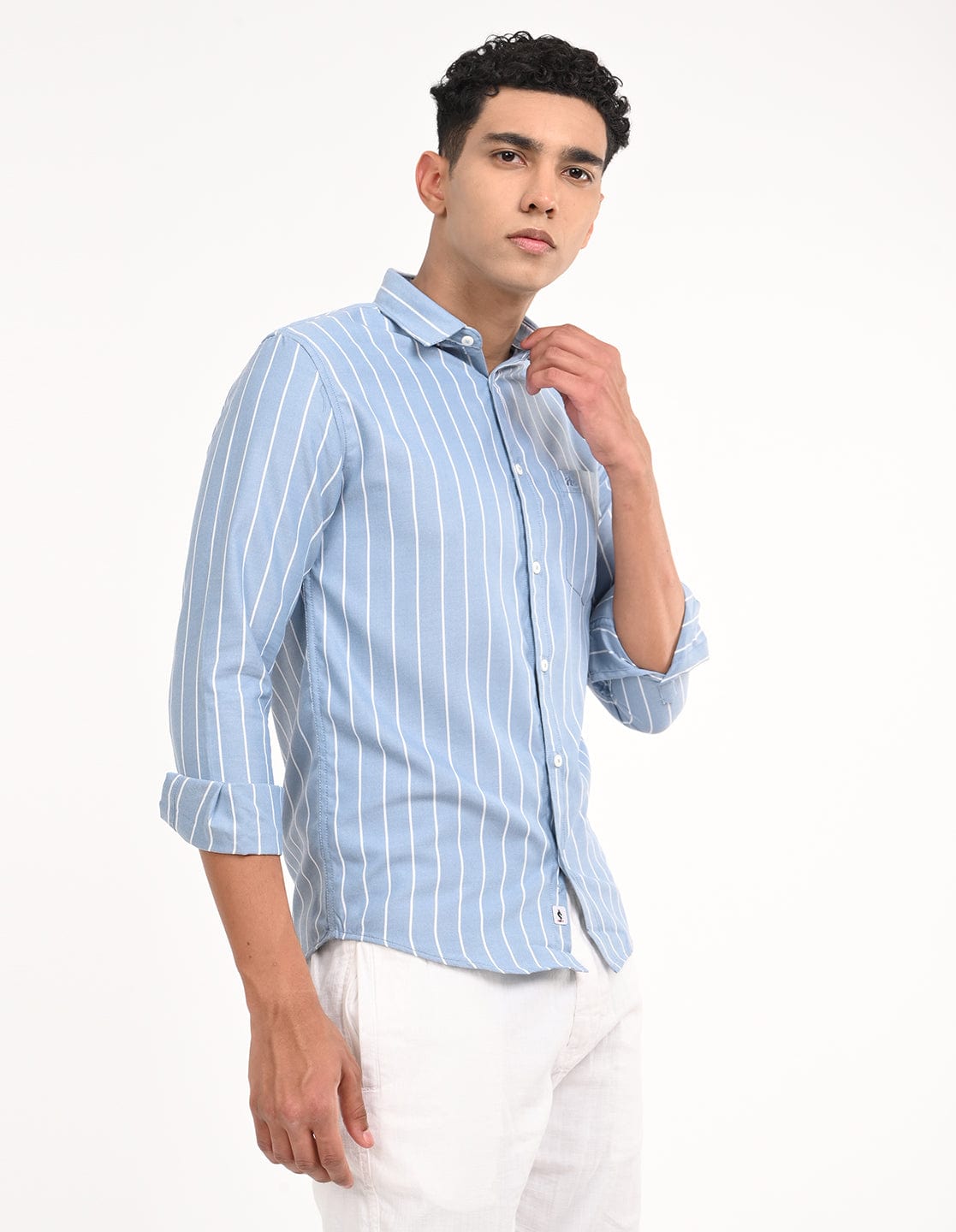 Men's Slim Fit Stripes Full Sleeves Casual Shirt