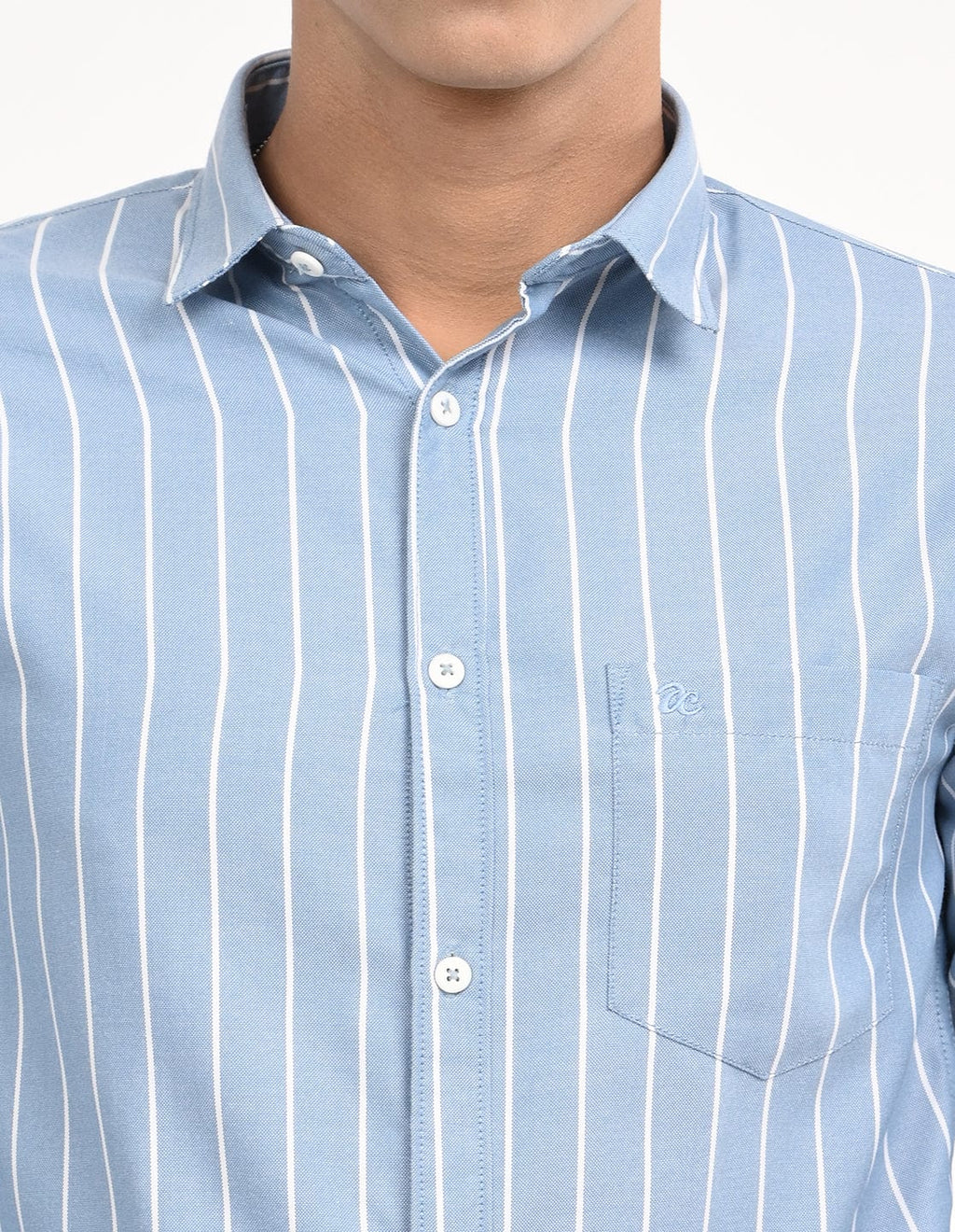 Men's Slim Fit Stripes Full Sleeves Casual Shirt