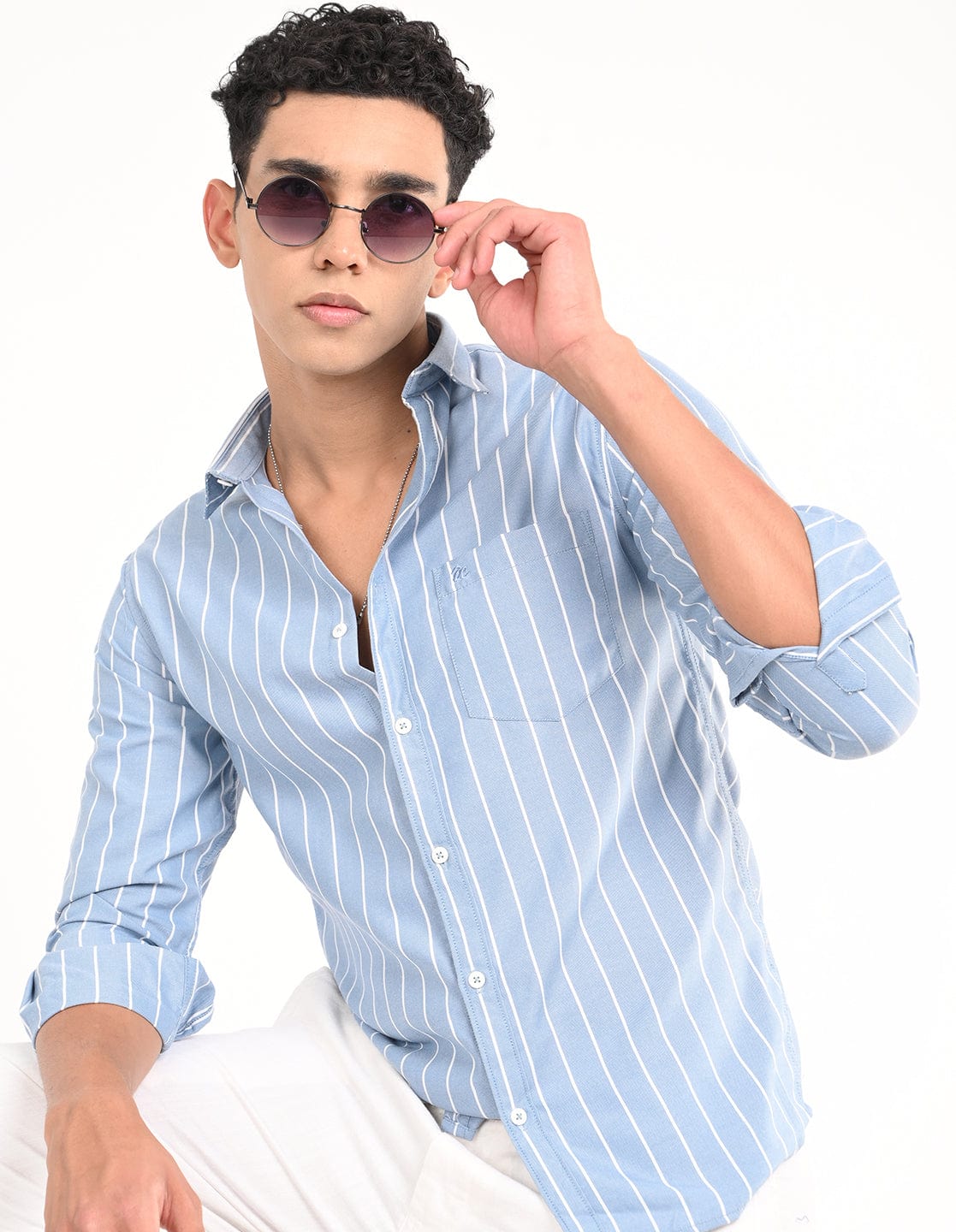 Men's Slim Fit Stripes Full Sleeves Casual Shirt