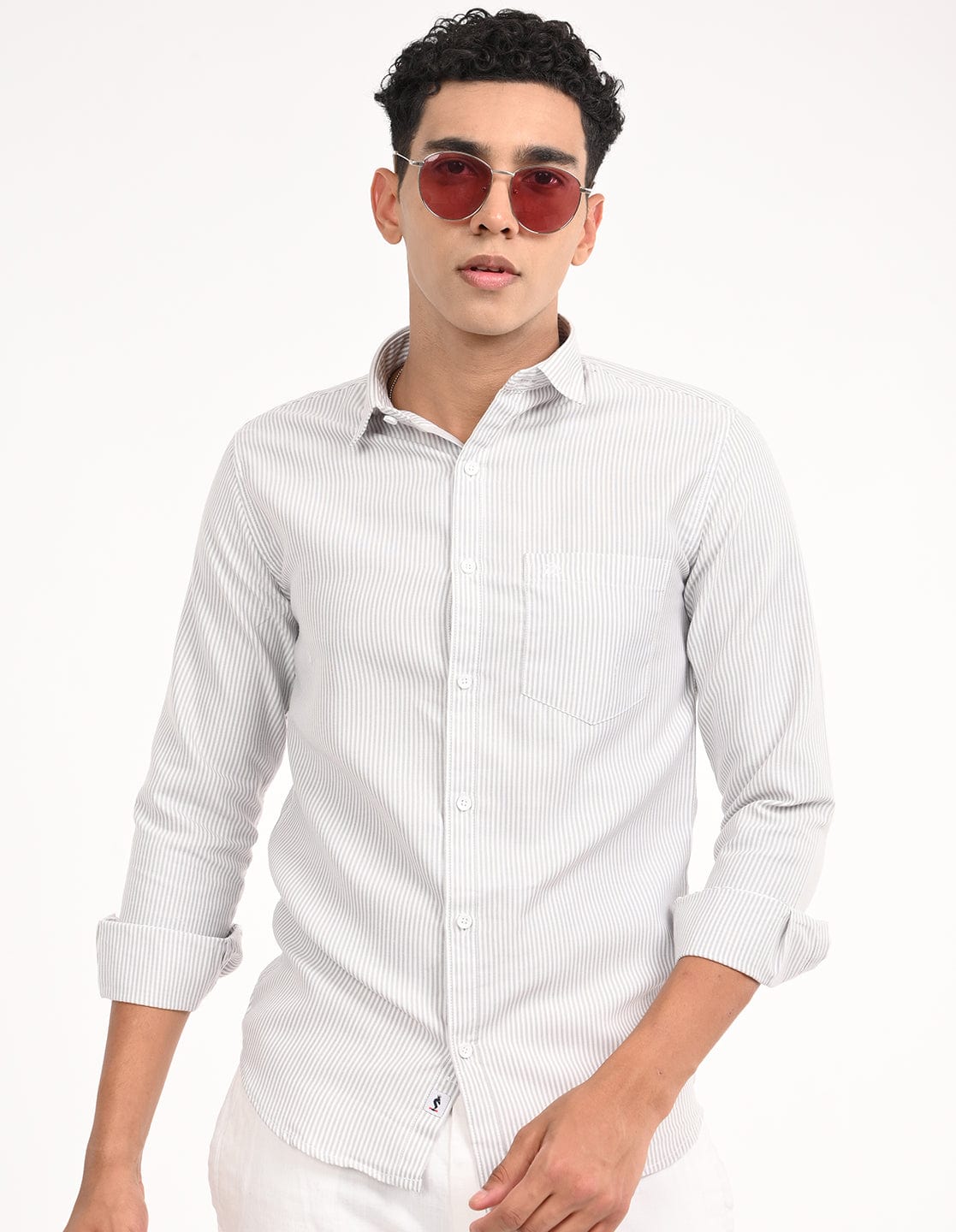 Men's Slim Fit Stripes Full Sleeves Casual Shirt
