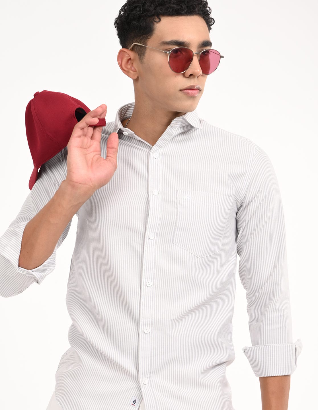 Men's Slim Fit Stripes Full Sleeves Casual Shirt