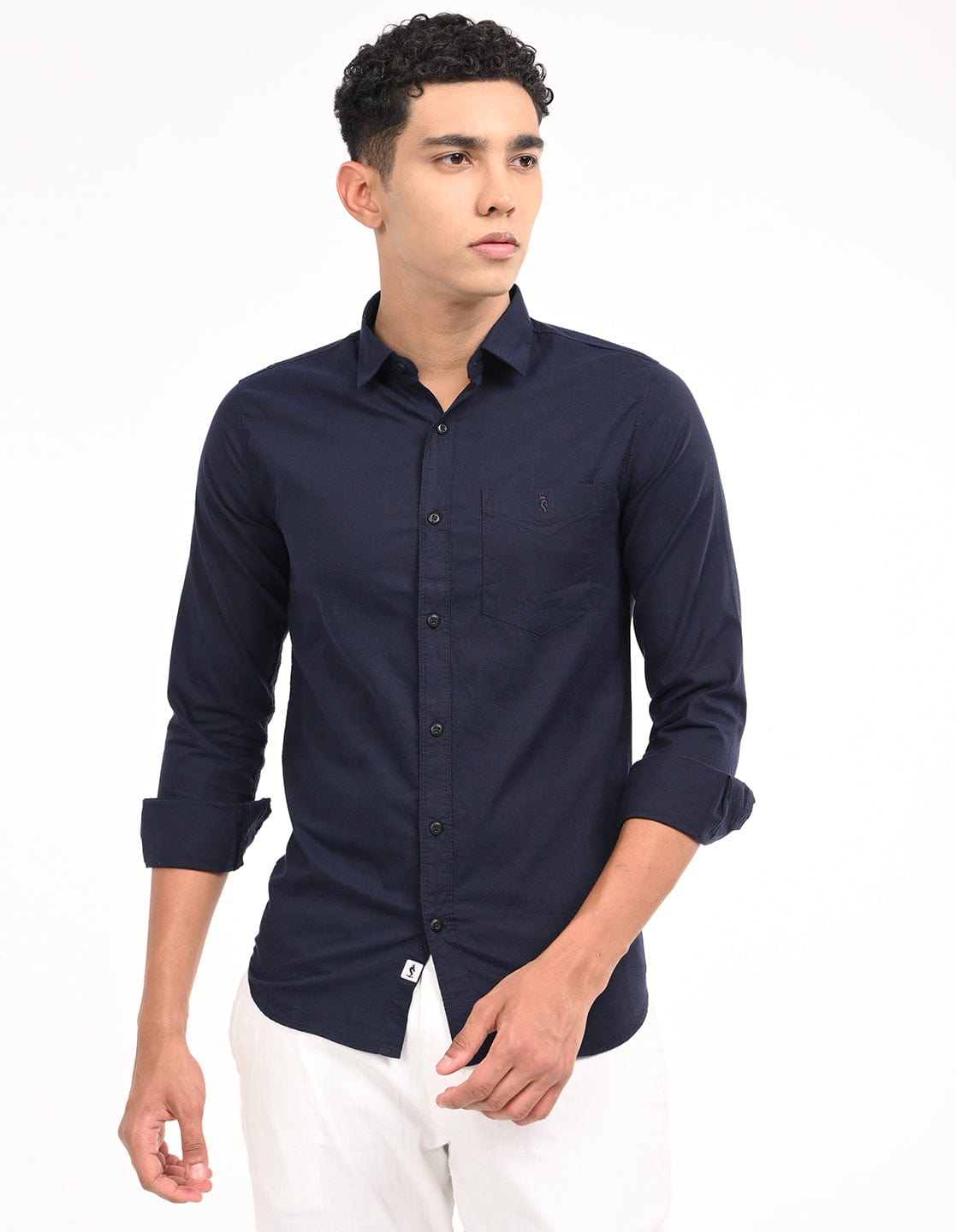 Men's Slim Fit Solid Full Sleeves Casual Shirt