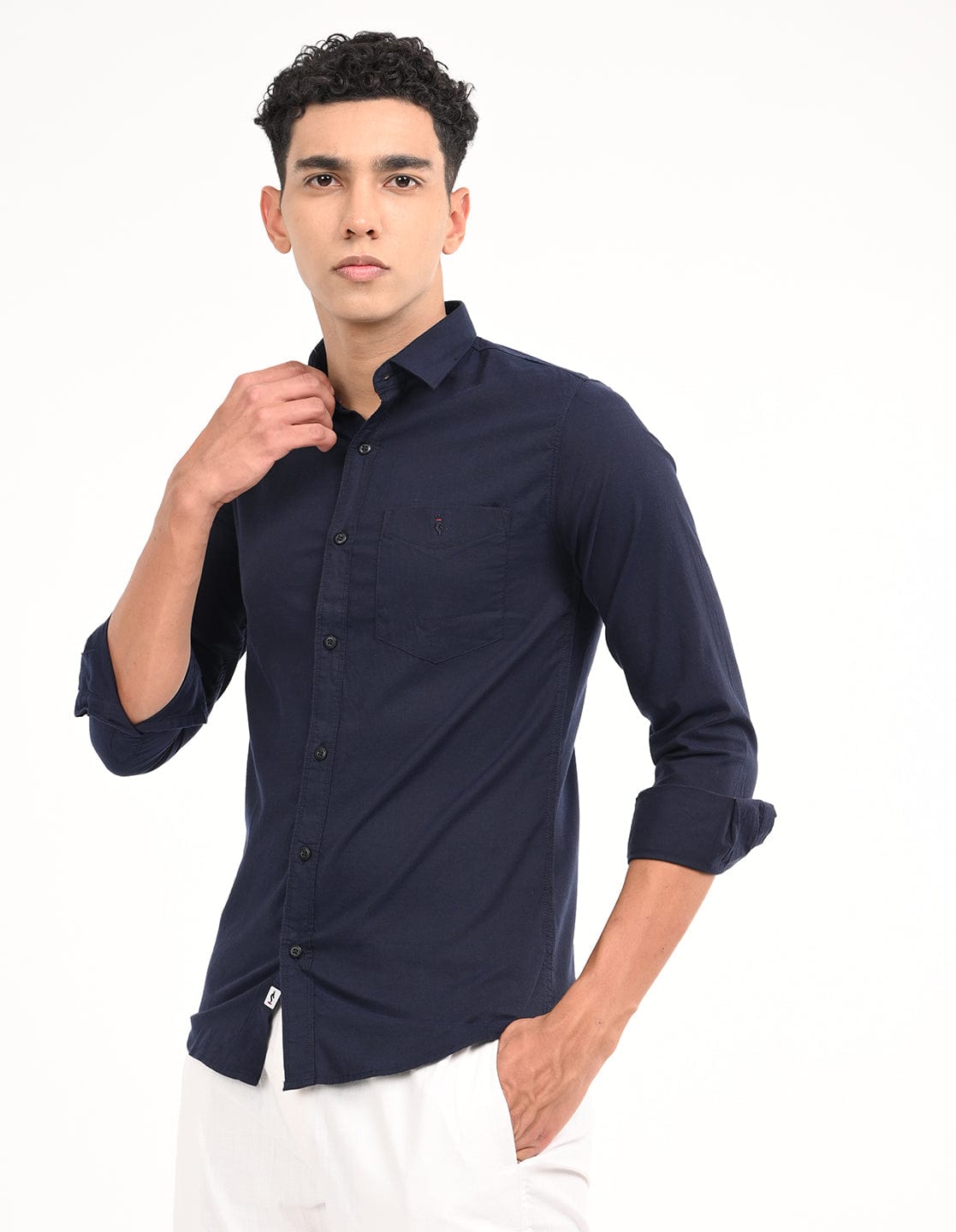 Men's Slim Fit Solid Full Sleeves Casual Shirt