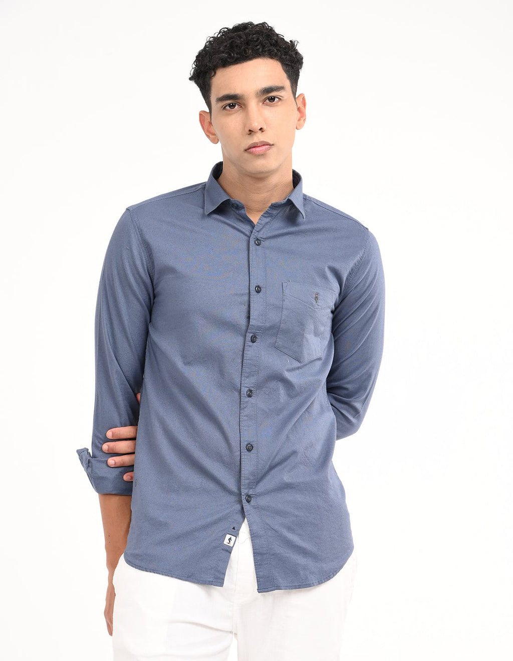 Men's Slim Fit Solid Full Sleeves Casual Shirt