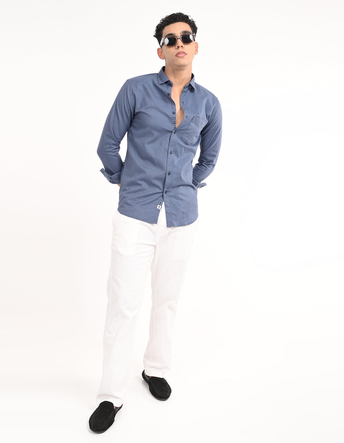 Men's Slim Fit Solid Full Sleeves Casual Shirt