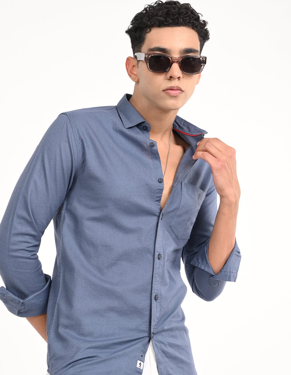 Men's Slim Fit Solid Full Sleeves Casual Shirt