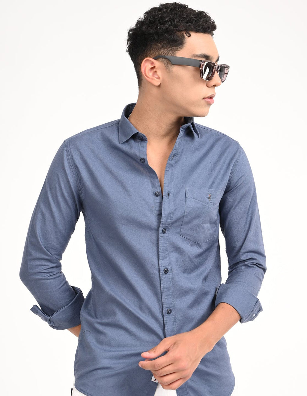 Men's Slim Fit Solid Full Sleeves Casual Shirt
