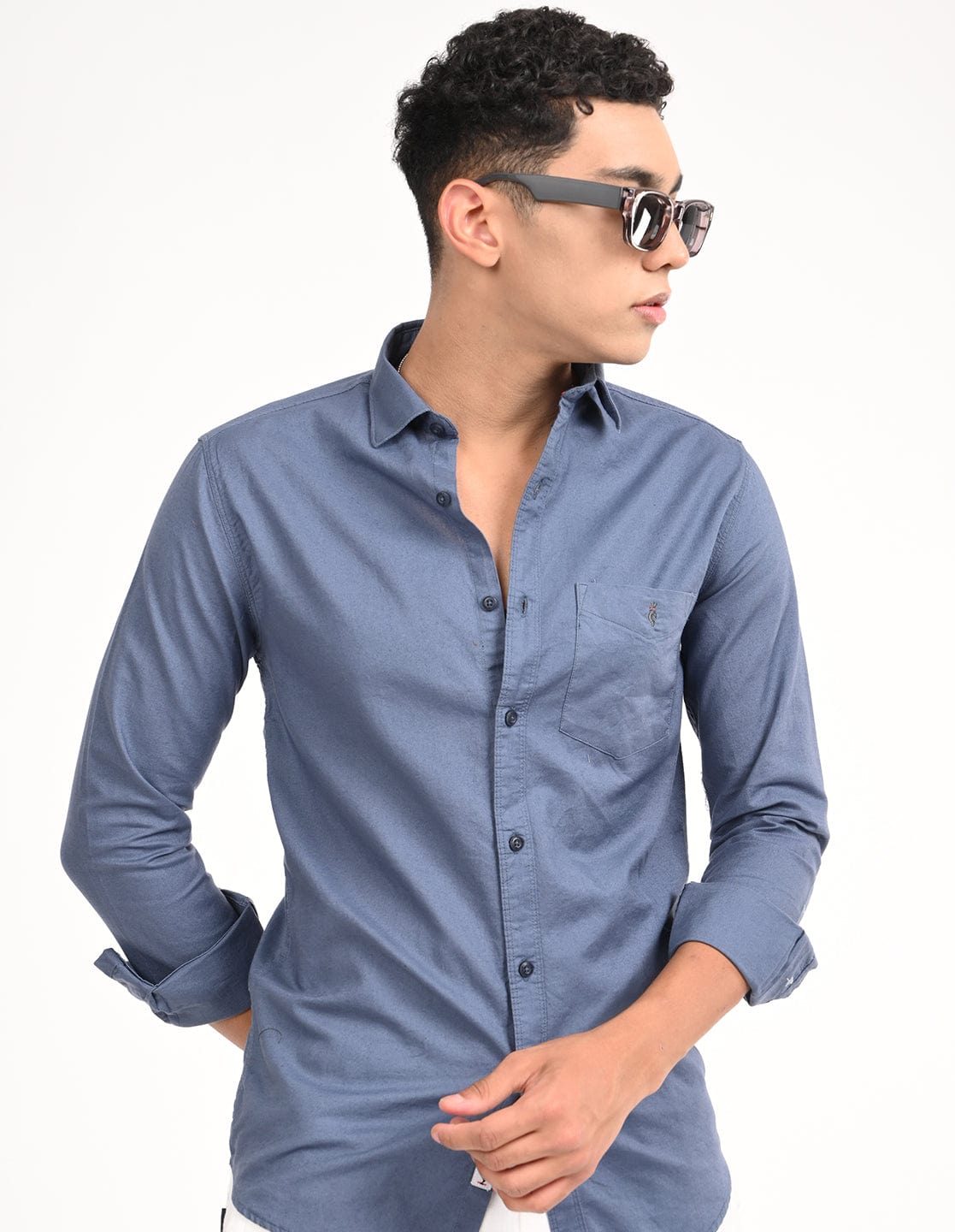 Men's Slim Fit Solid Full Sleeves Casual Shirt