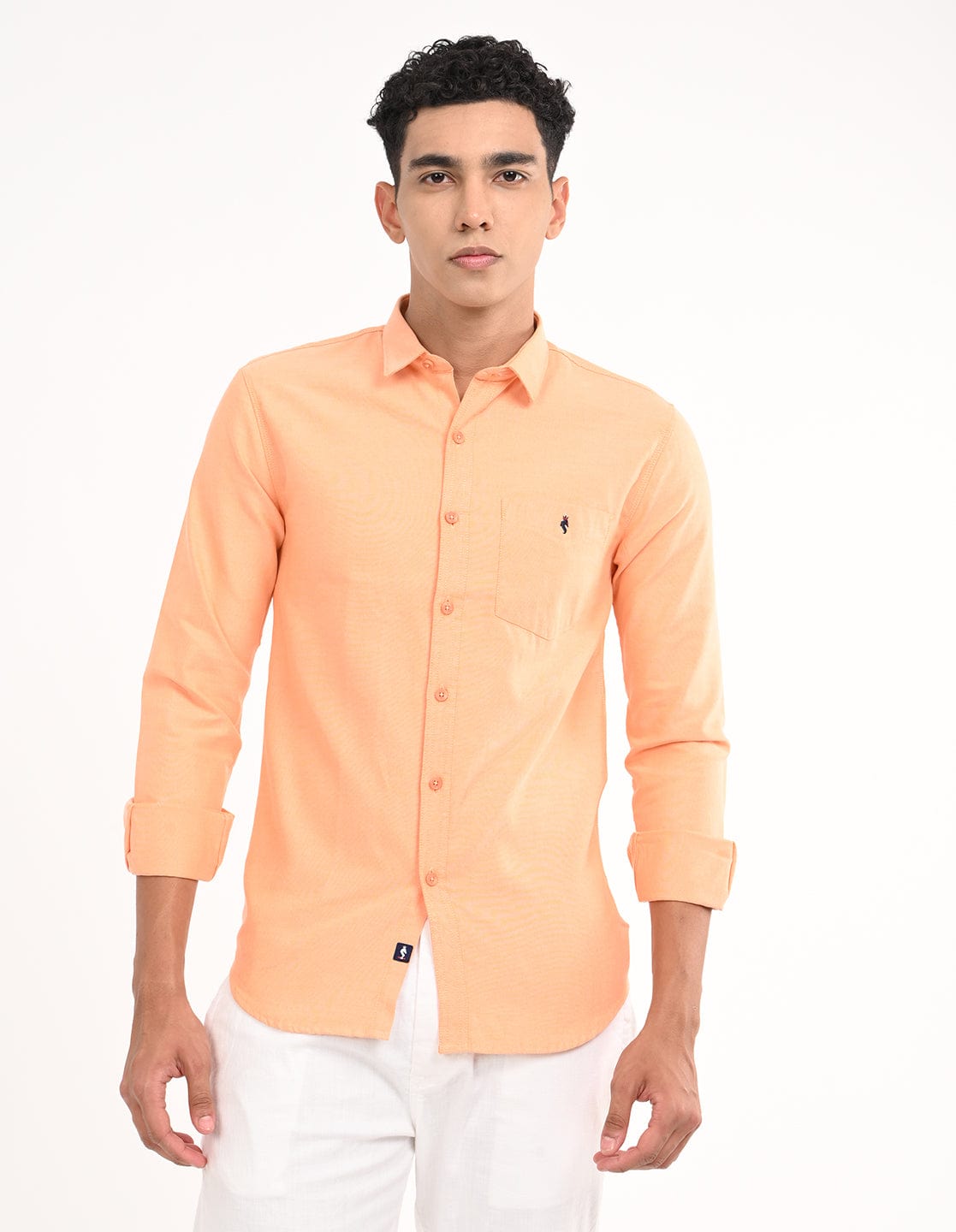 Men's Slim Fit Solid Full Sleeves Casual Shirt