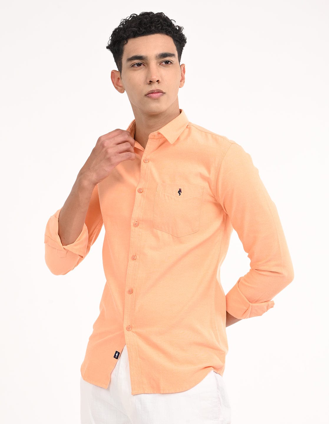 Men's Slim Fit Solid Full Sleeves Casual Shirt