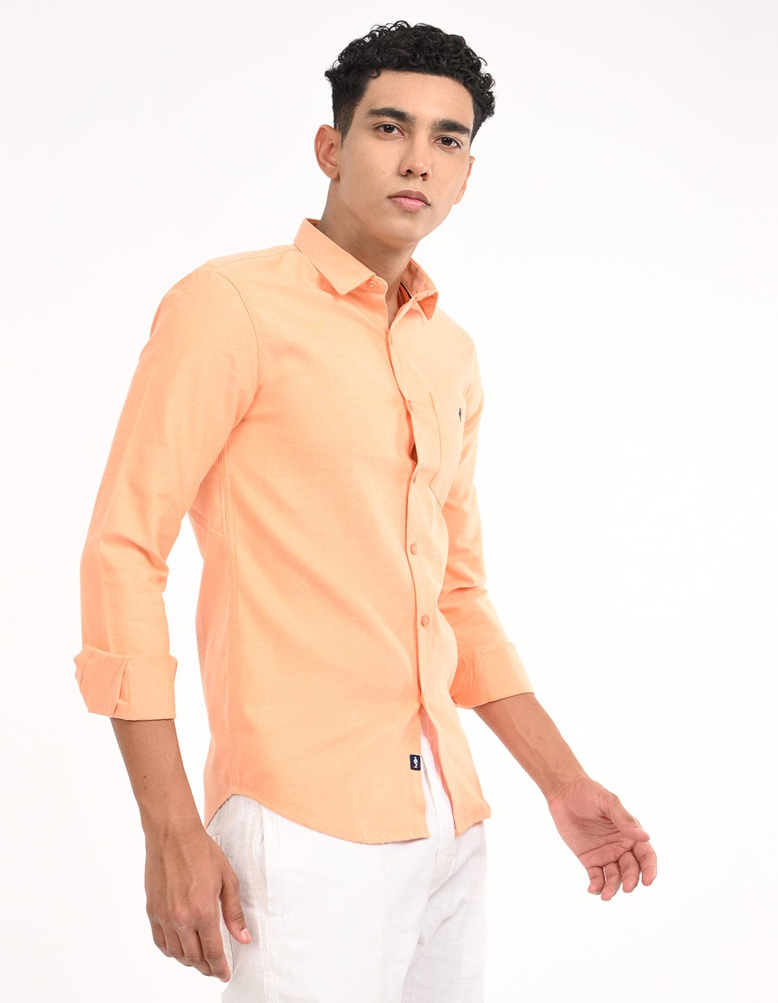 Men's Slim Fit Solid Full Sleeves Casual Shirt