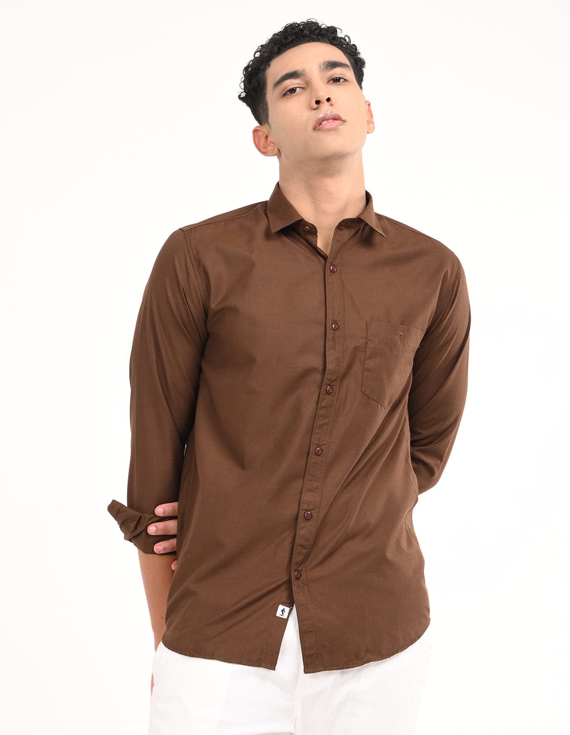 Men's Slim Fit Solid Full Sleeves Casual Shirt