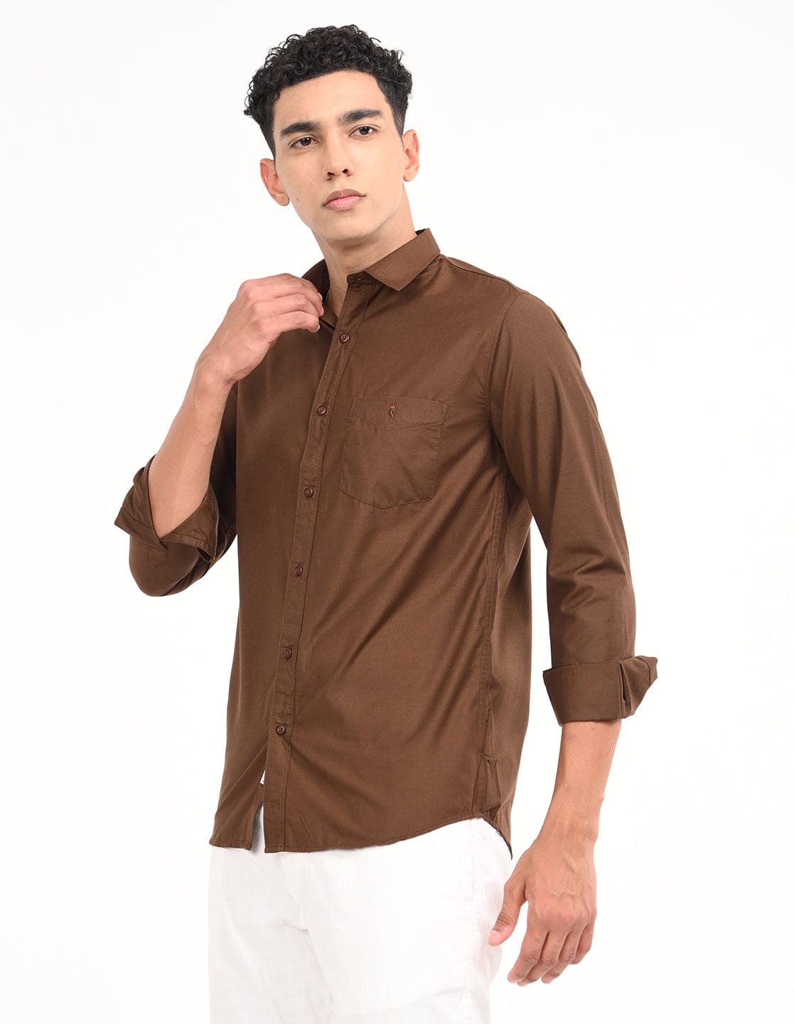 Men's Slim Fit Solid Full Sleeves Casual Shirt