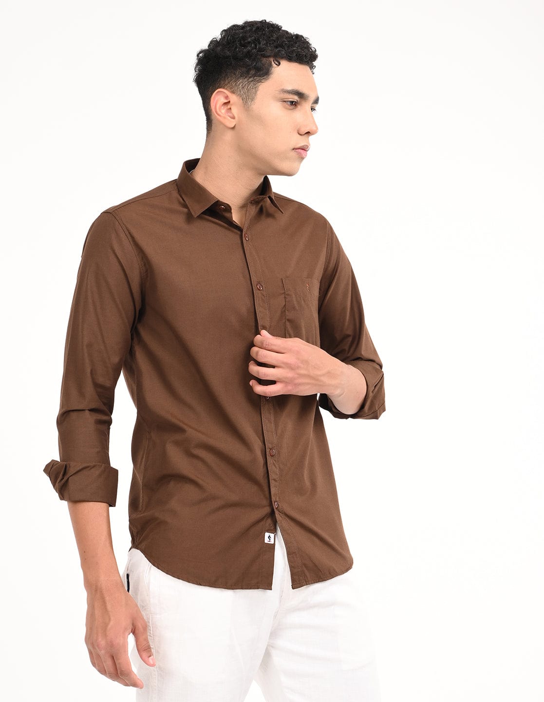 Men's Slim Fit Solid Full Sleeves Casual Shirt