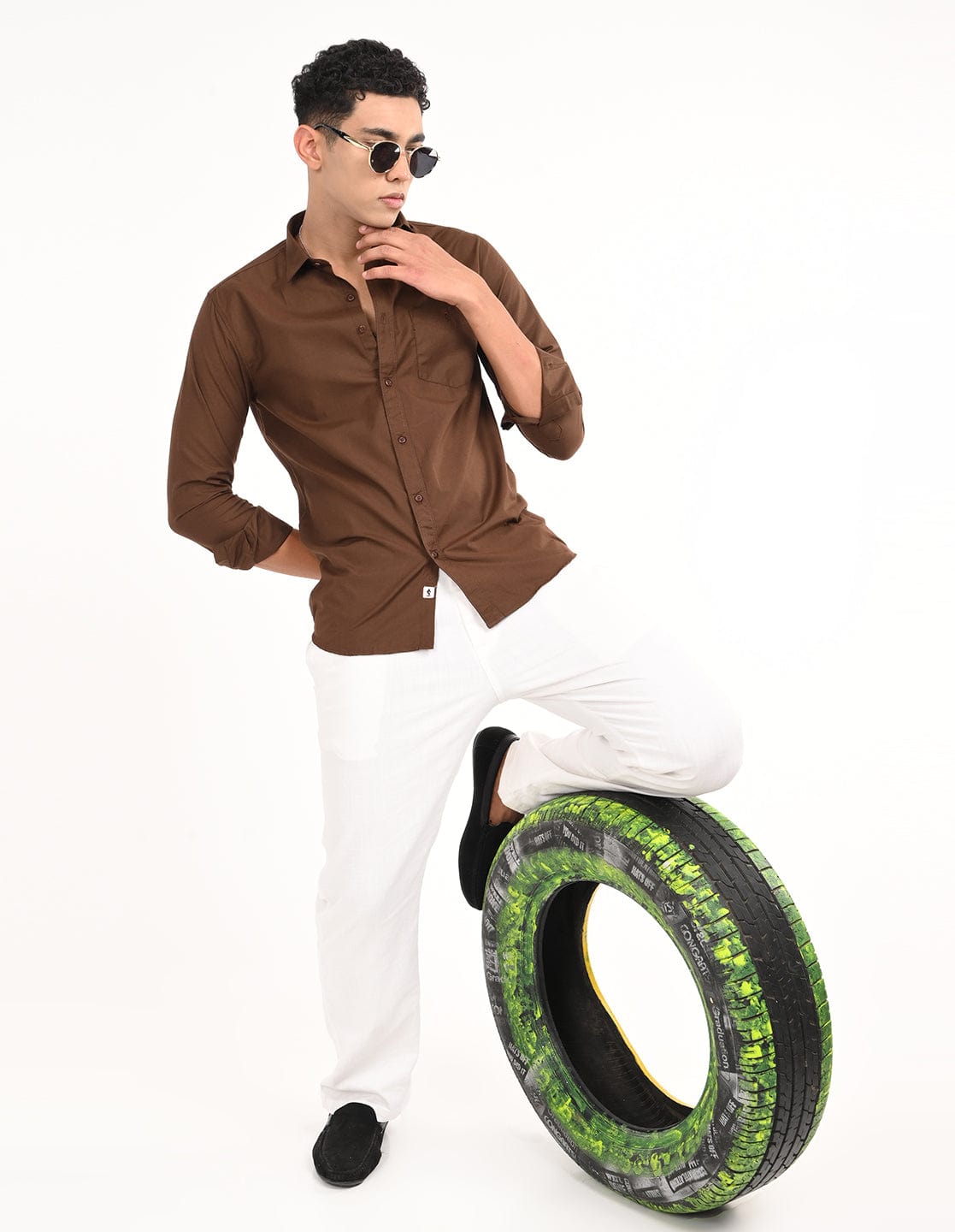 Men's Slim Fit Solid Full Sleeves Casual Shirt