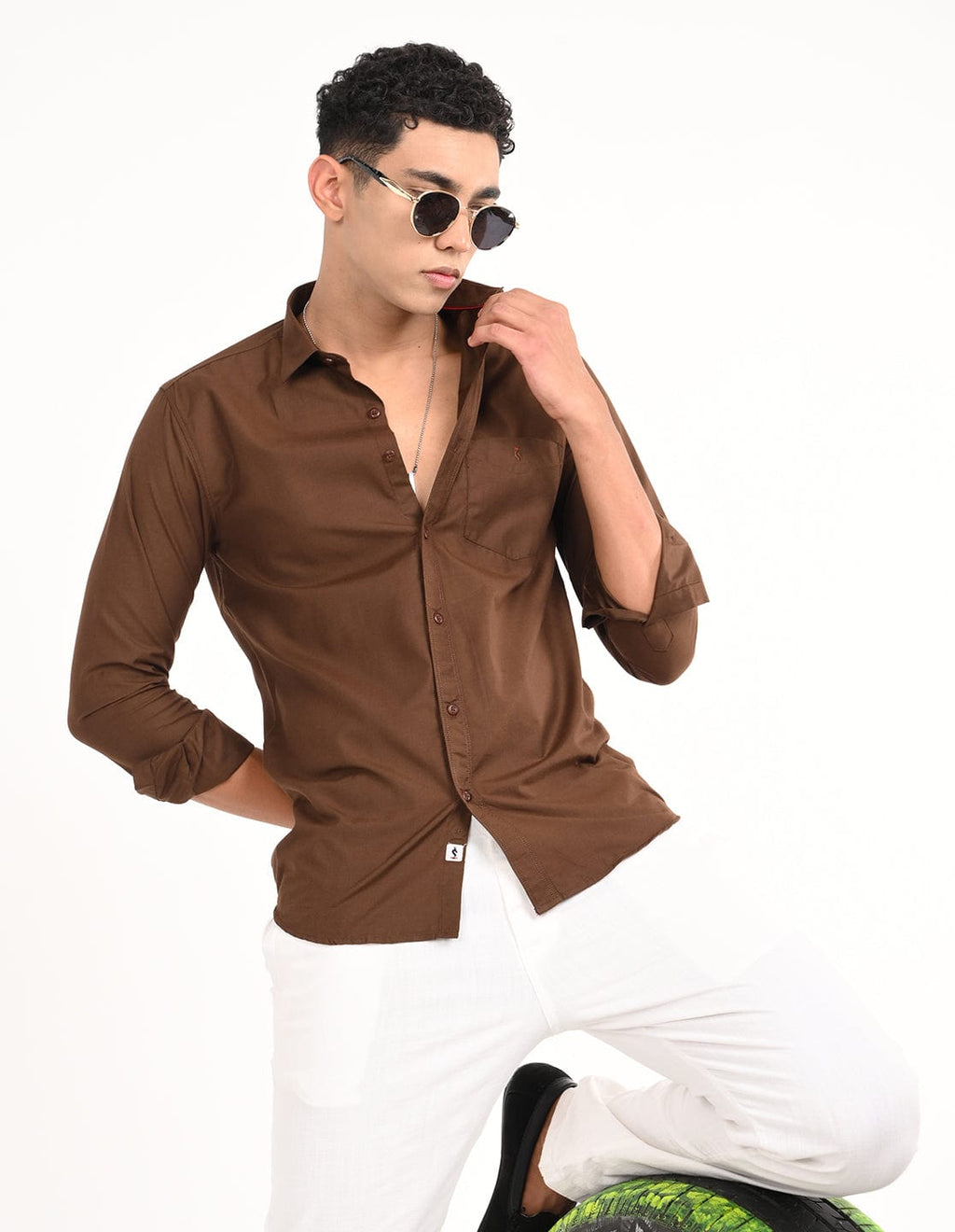 Men's Slim Fit Solid Full Sleeves Casual Shirt