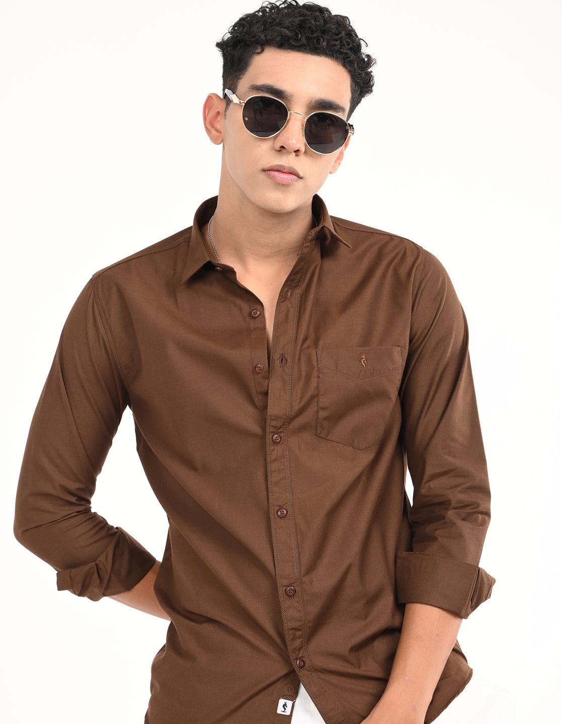Men's Slim Fit Solid Full Sleeves Casual Shirt