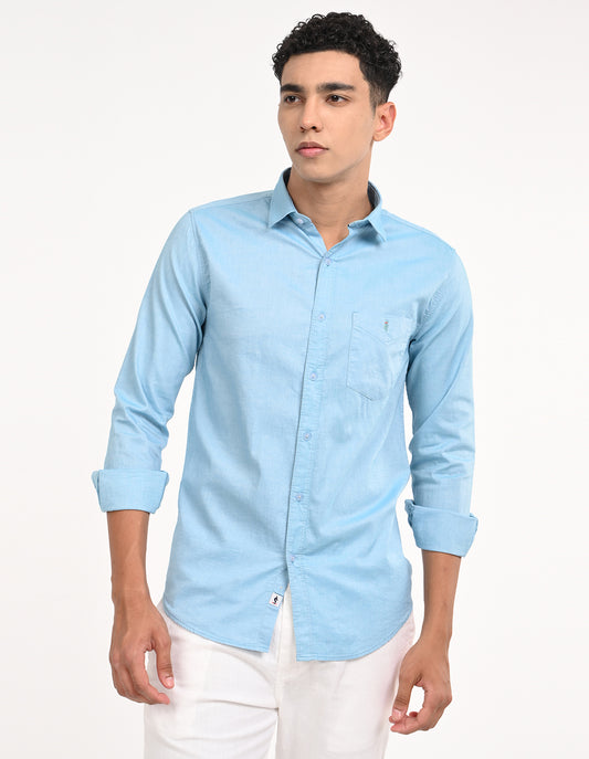 Men's Slim Fit Solid Full Sleeves Casual Shirt