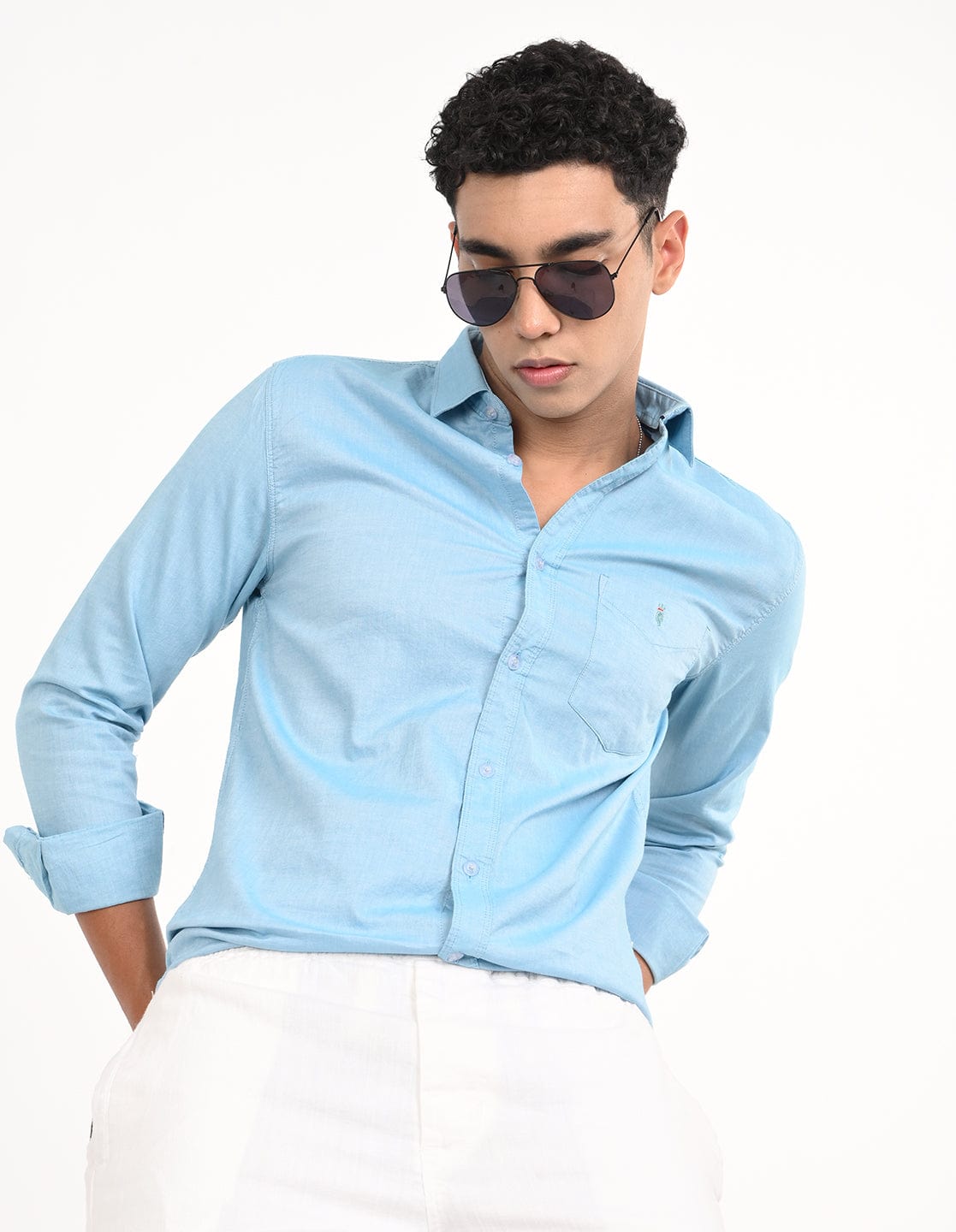 Men's Slim Fit Solid Full Sleeves Casual Shirt