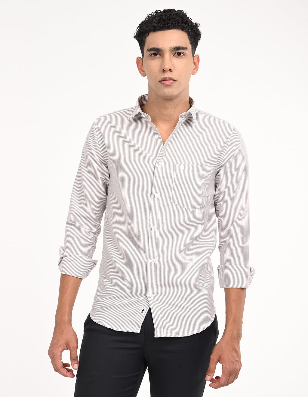 Men's Slim Fit Stripe Full Sleeves Casual Shirt