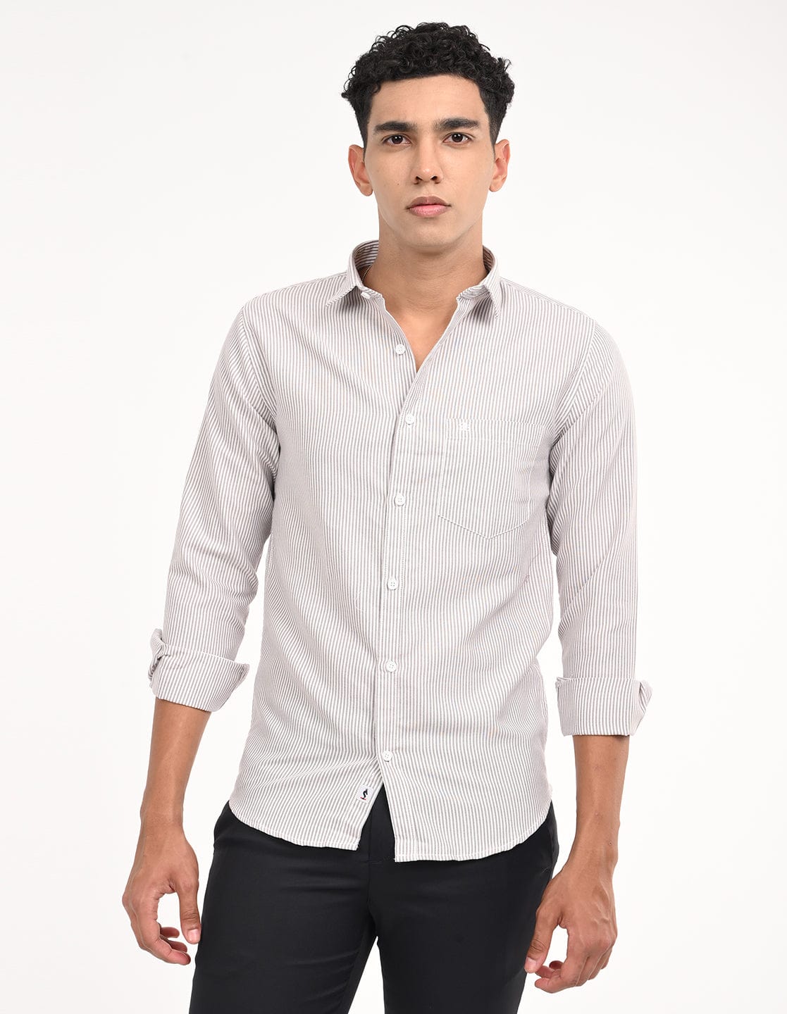Men's Slim Fit Stripe Full Sleeves Casual Shirt