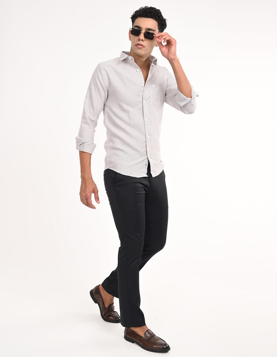 Men's Slim Fit Stripe Full Sleeves Casual Shirt