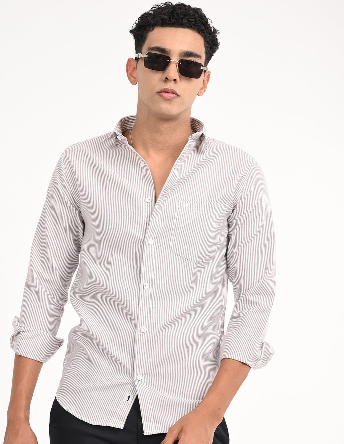 Men's Slim Fit Stripe Full Sleeves Casual Shirt