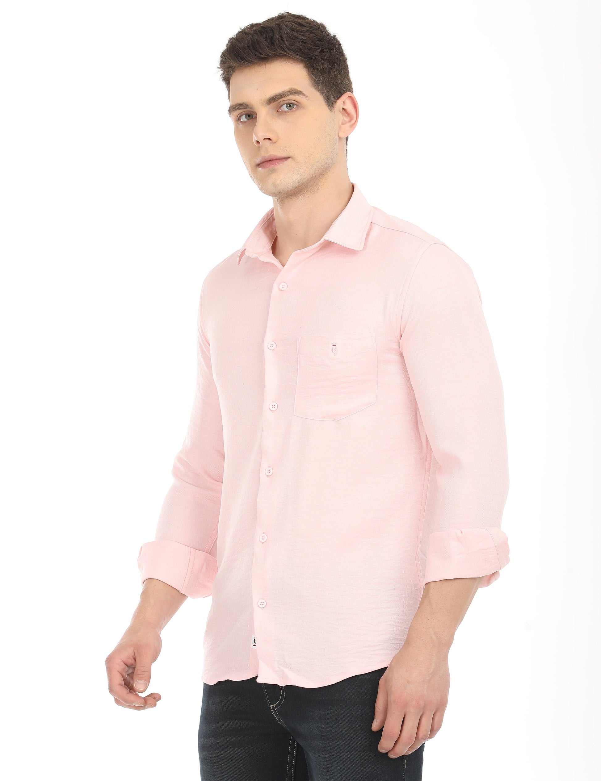 Men's Slim Fit Solid Full Sleeves Casual Shirt