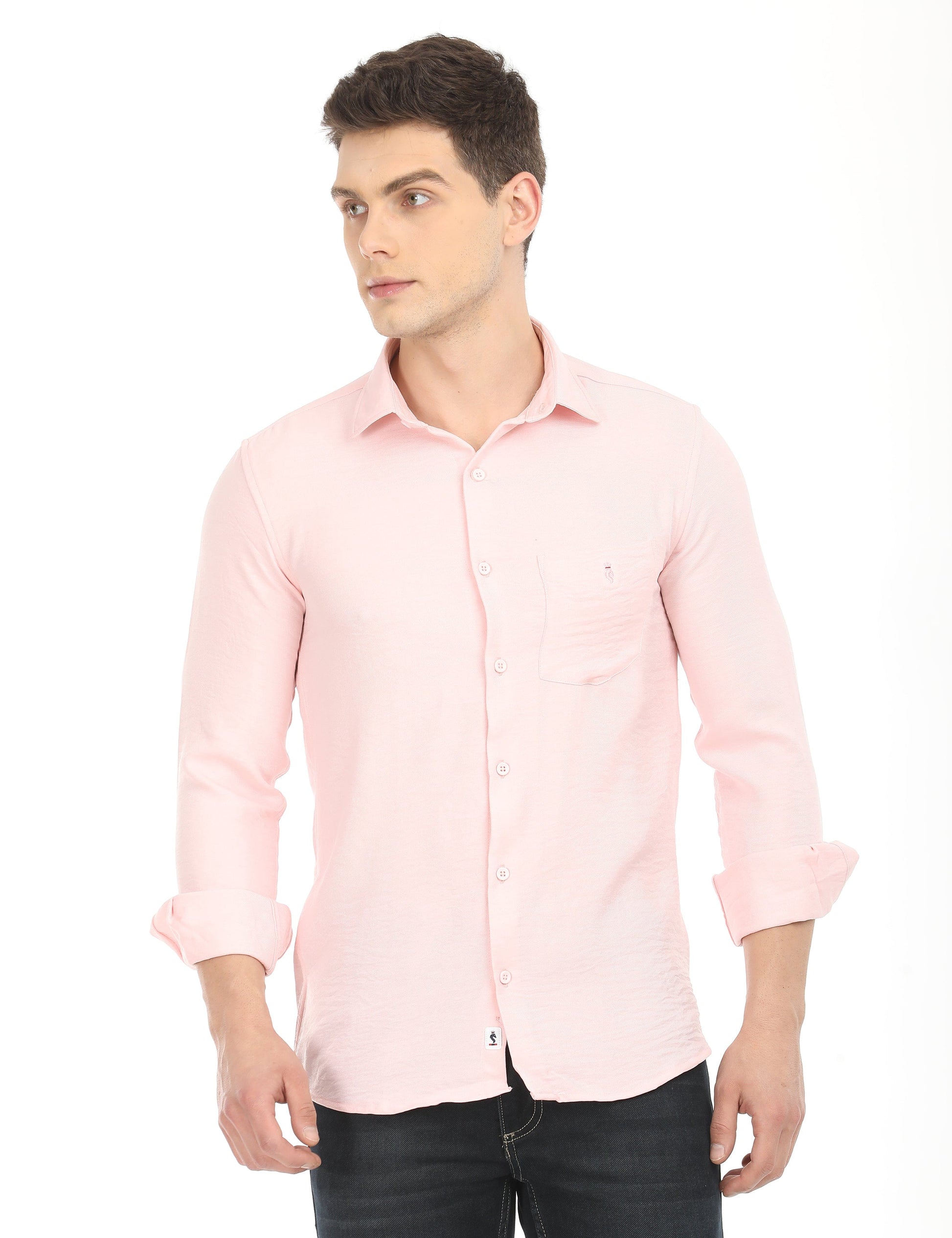 Men's Slim Fit Solid Full Sleeves Casual Shirt